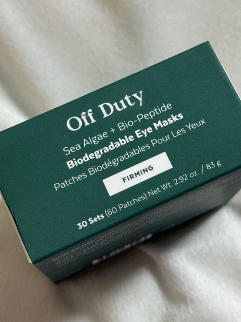 Three Ships OffDuty Sea Algae + Bio-Peptide Smoothing Biodegradable Eye Masks